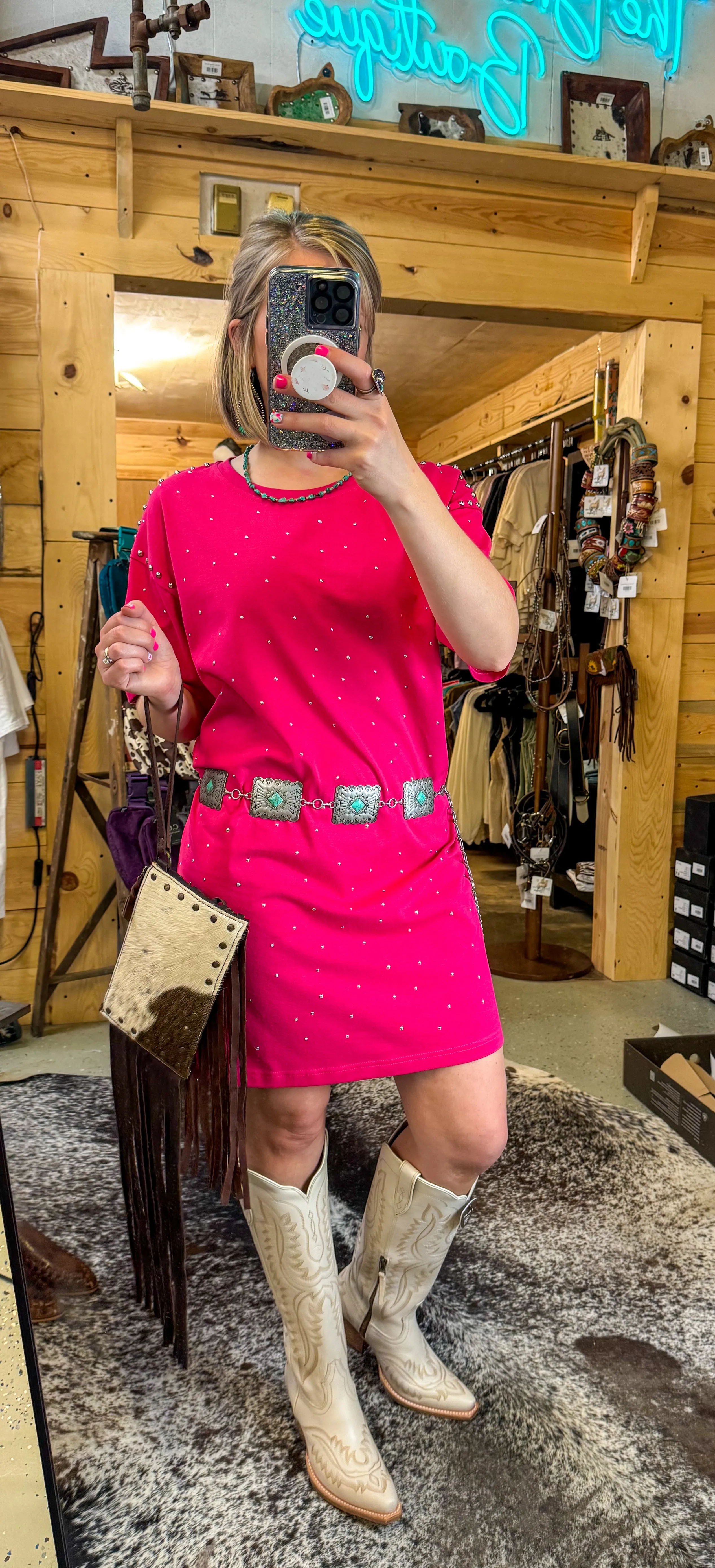 Cotton Jersey Studded Dress