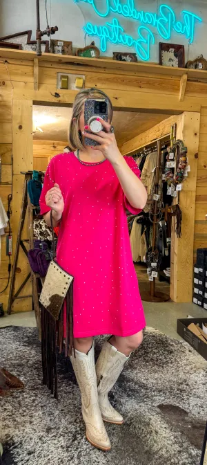 Cotton Jersey Studded Dress