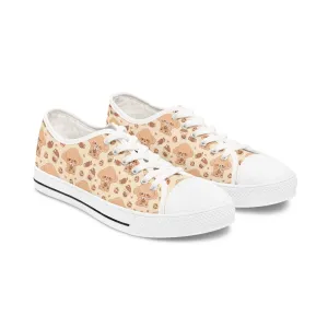 Cute Dog and Milk Boba Women's Low Top Sneakers