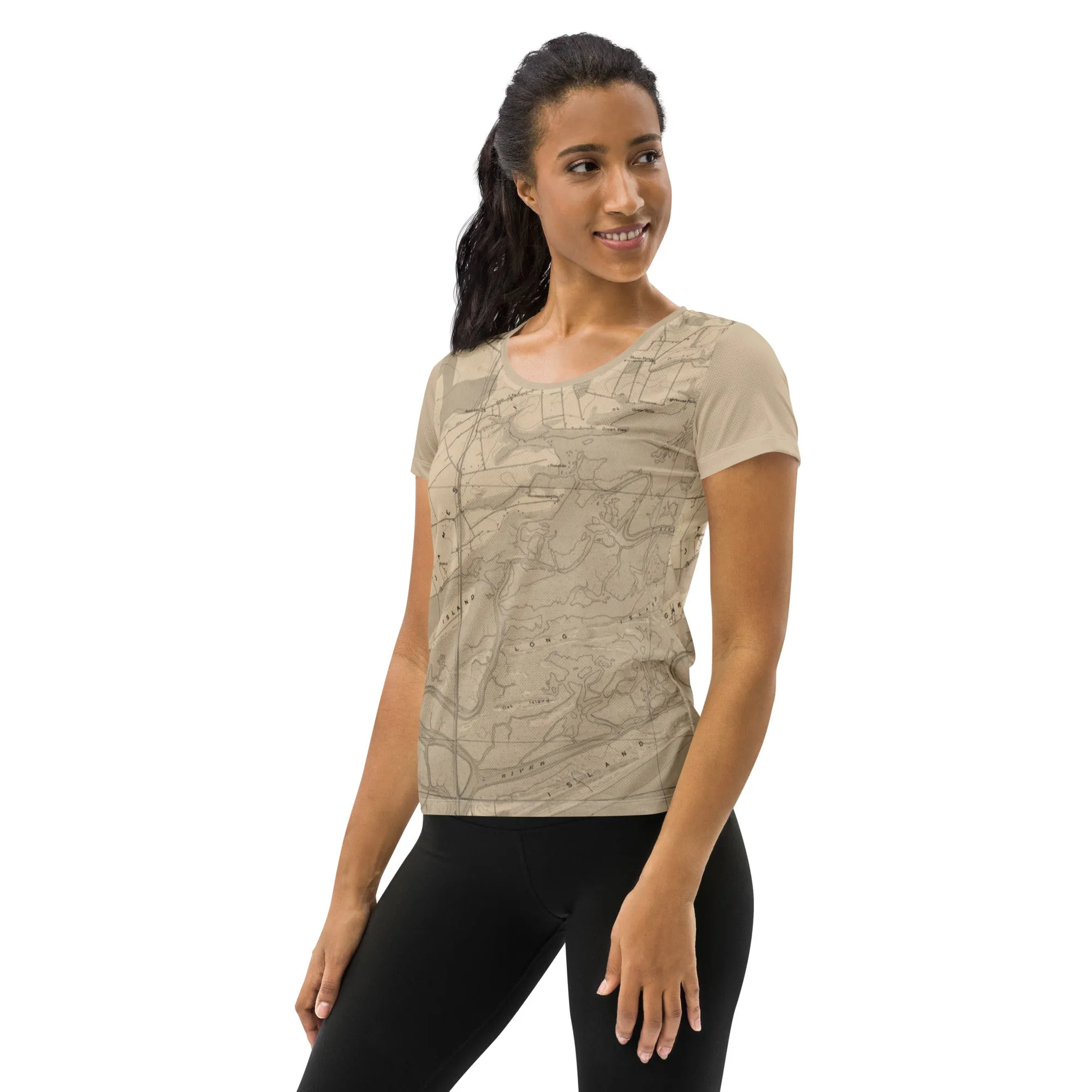 Descendants of the Island James Island Map Women's Athletic T-shirt