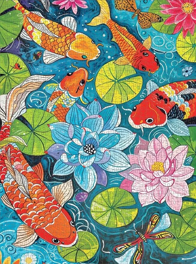 Dragonfly Dreams: Koi & Lilies Adventure - 1000 Piece Jigsaw Puzzle