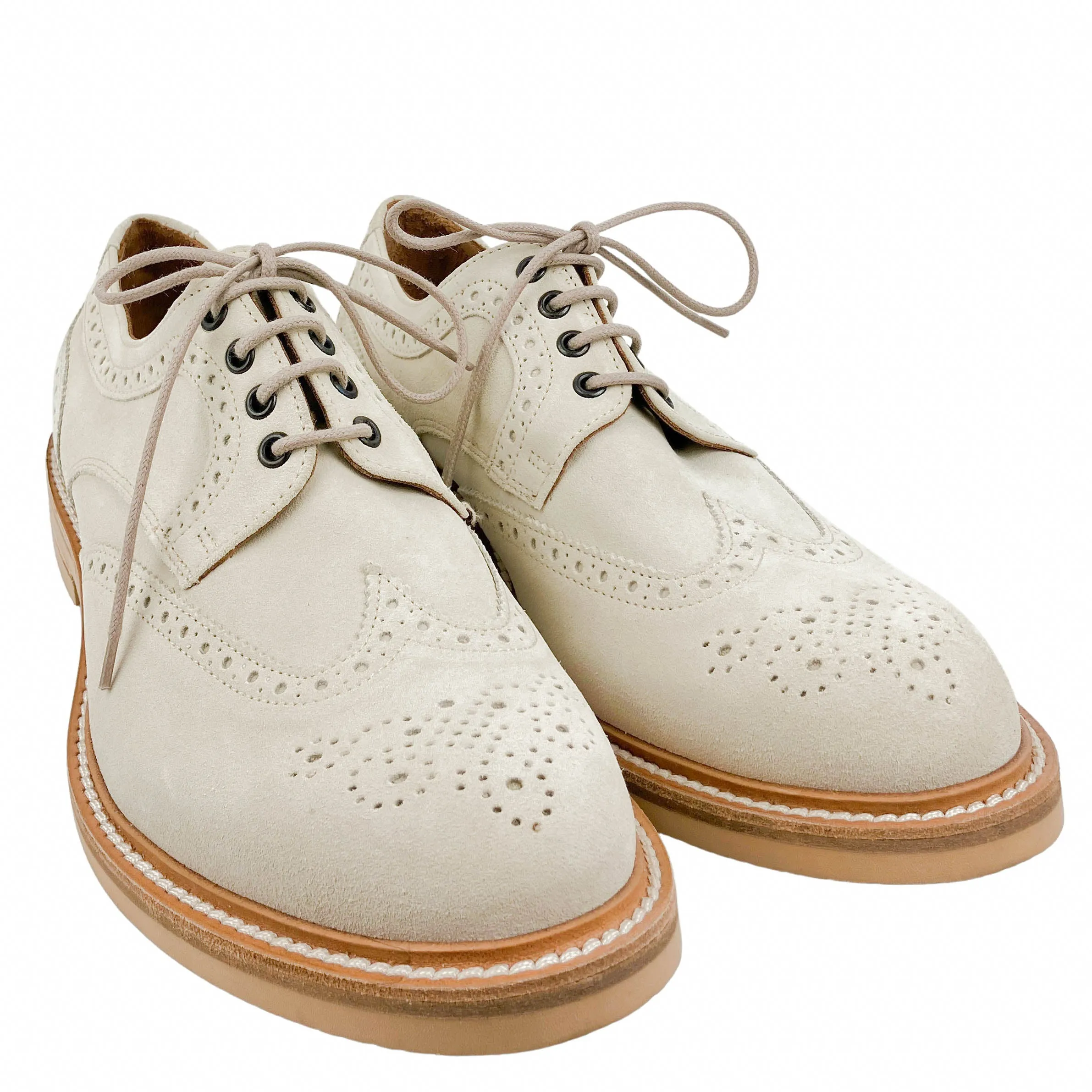 Eleventy Suede Oxfords in Cream