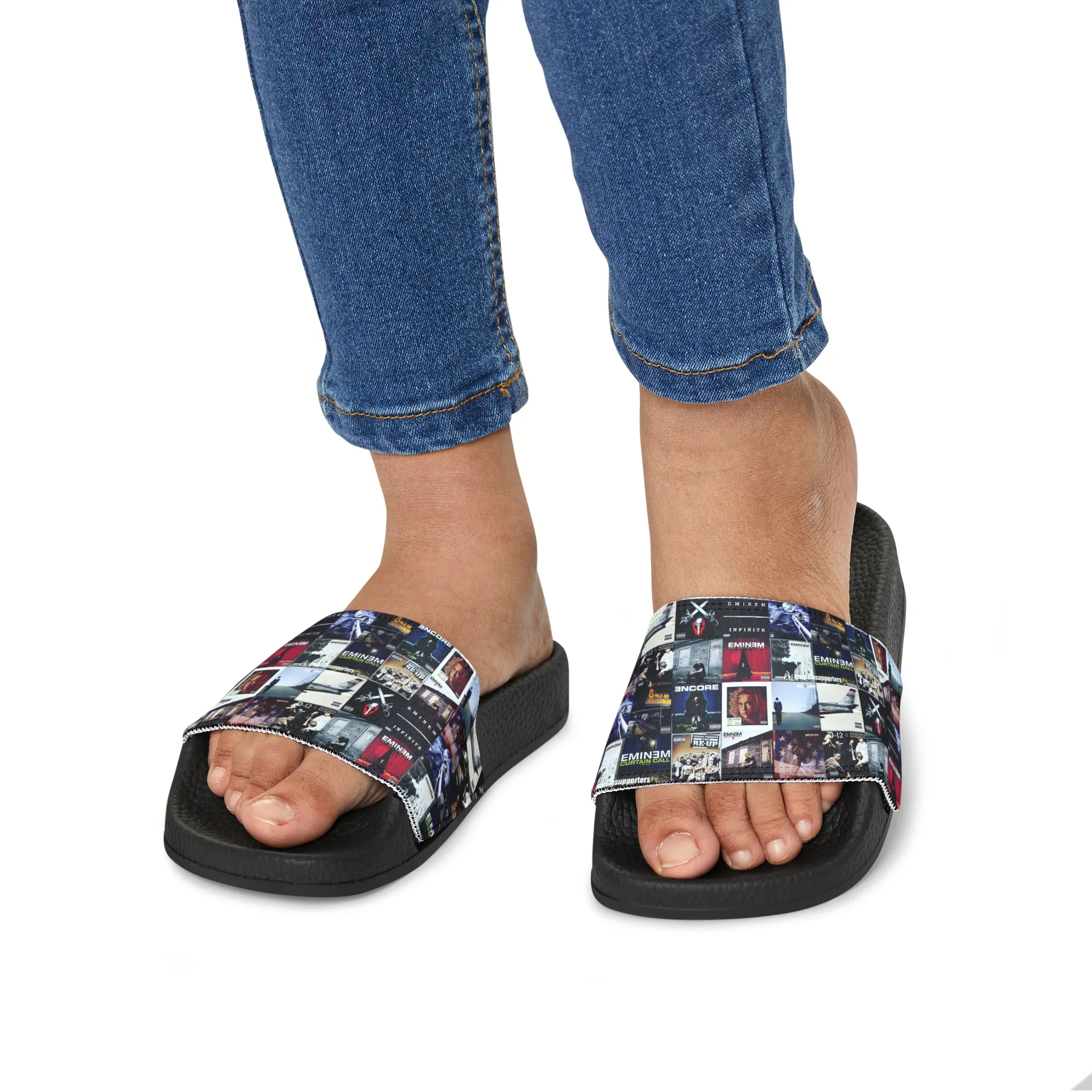 Eminem Album Art Cover Collage Youth Slide Sandals