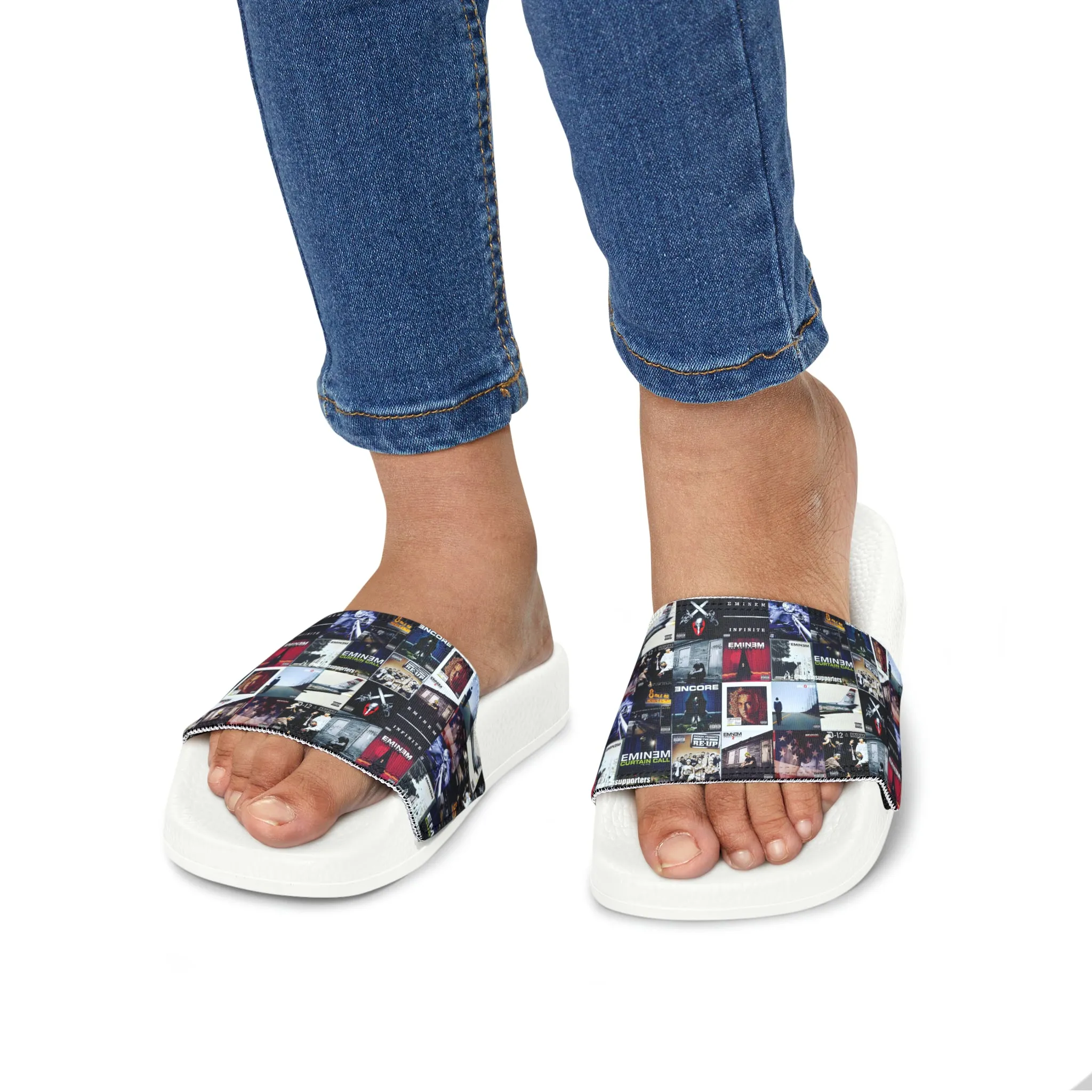 Eminem Album Art Cover Collage Youth Slide Sandals