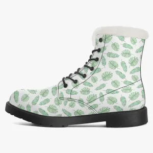 Faux Fur Leather Boots Safari