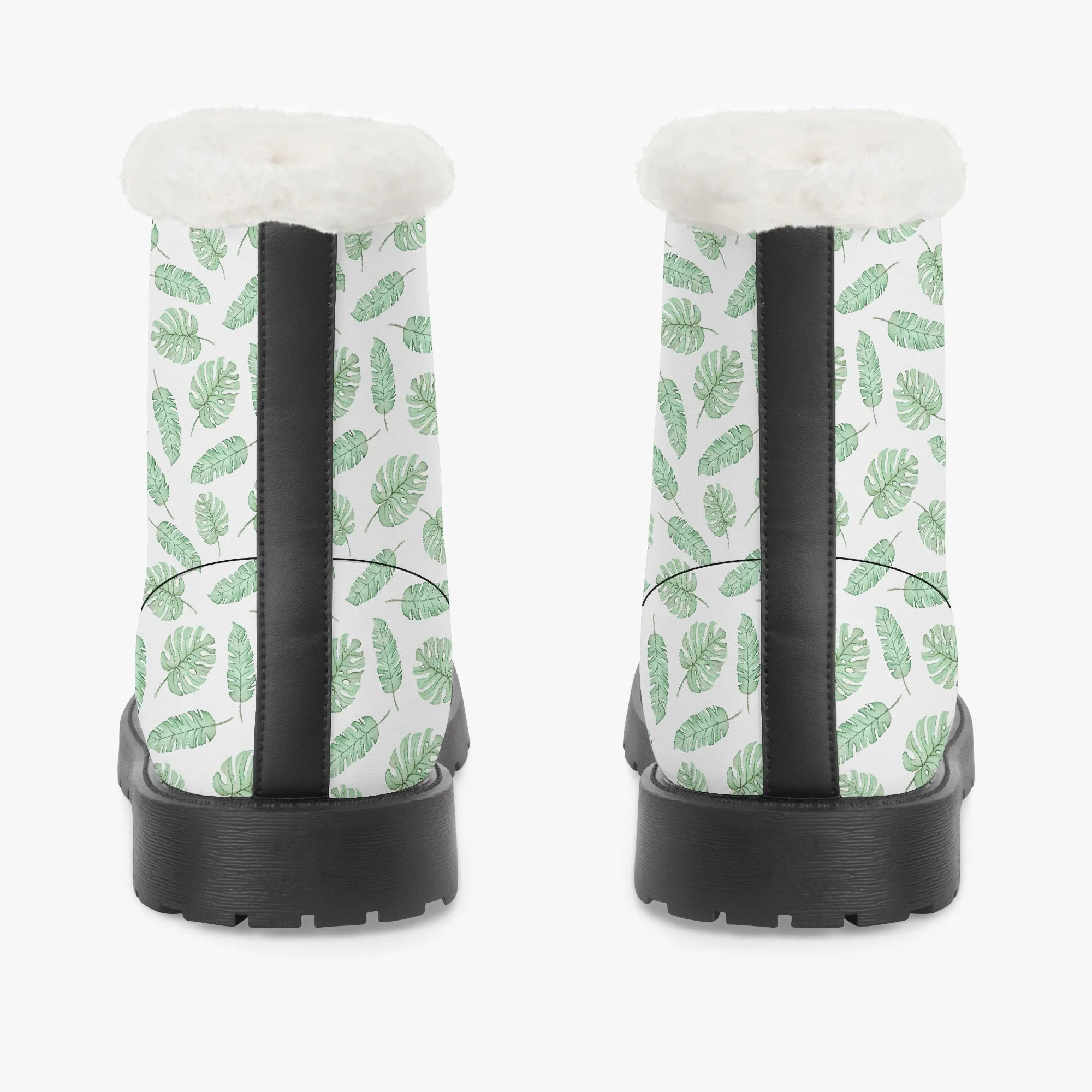 Faux Fur Leather Boots Safari