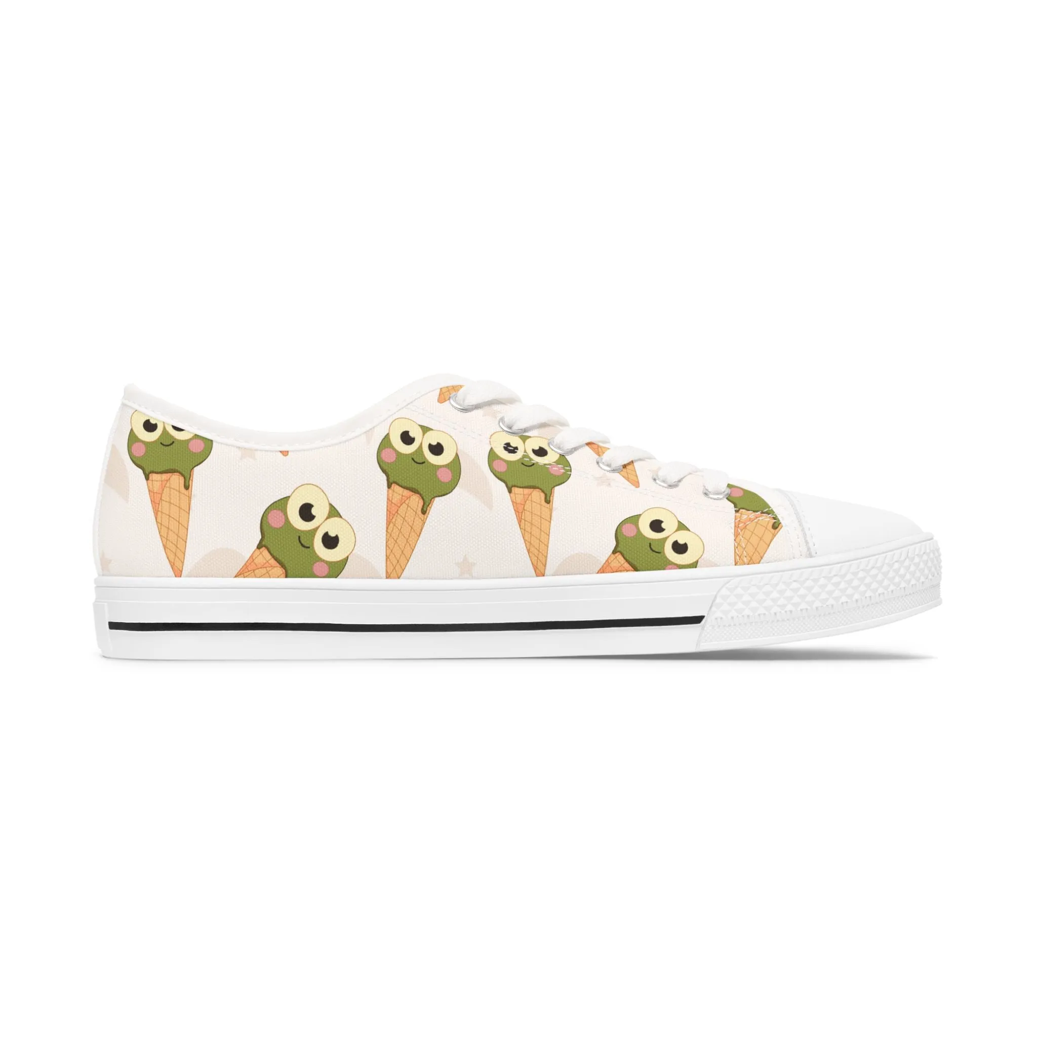 Frog Ice Cream Women's Low Top Sneakers