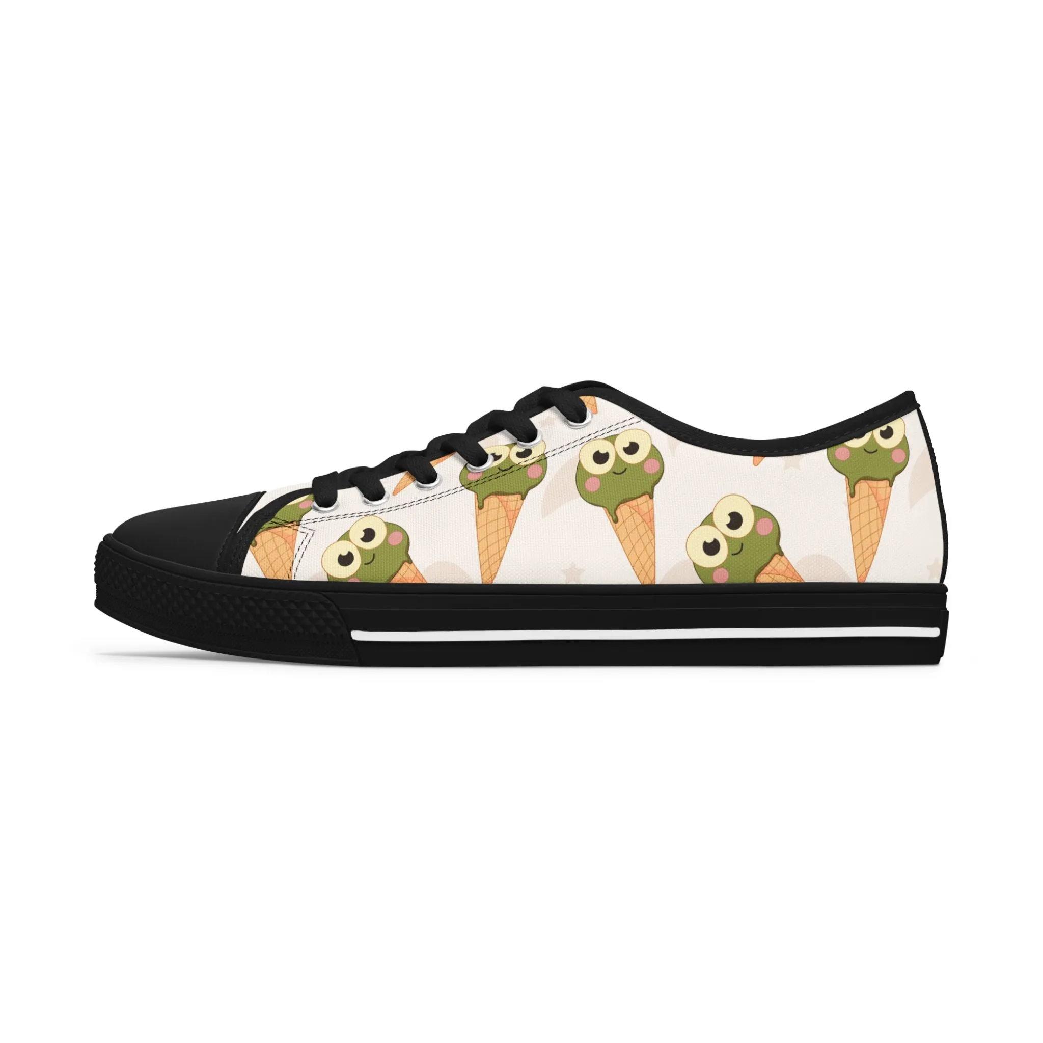 Frog Ice Cream Women's Low Top Sneakers