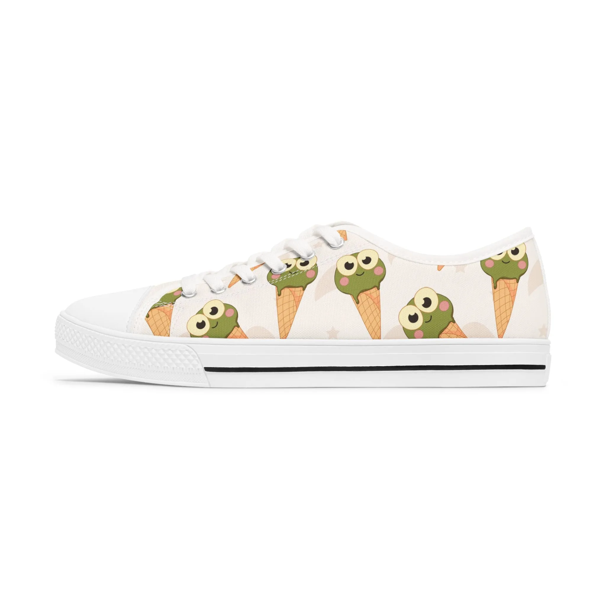 Frog Ice Cream Women's Low Top Sneakers