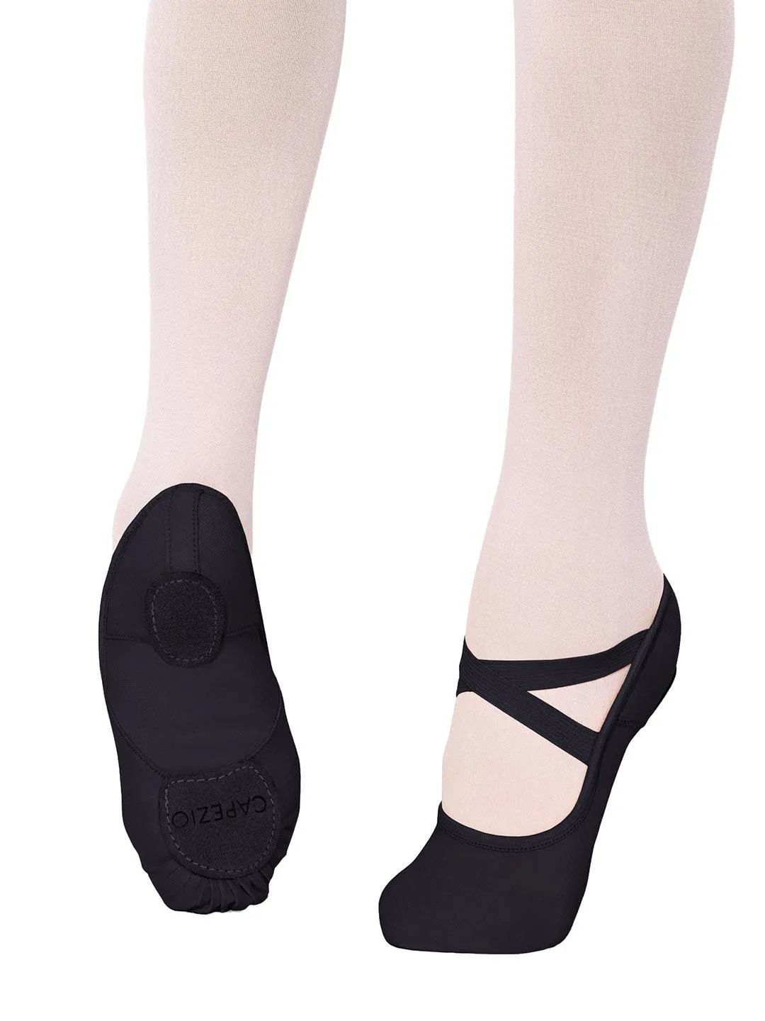 Hanami Canvas Split Sole Ballet Slipper in Black