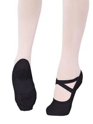 Hanami Canvas Split Sole Ballet Slipper in Black