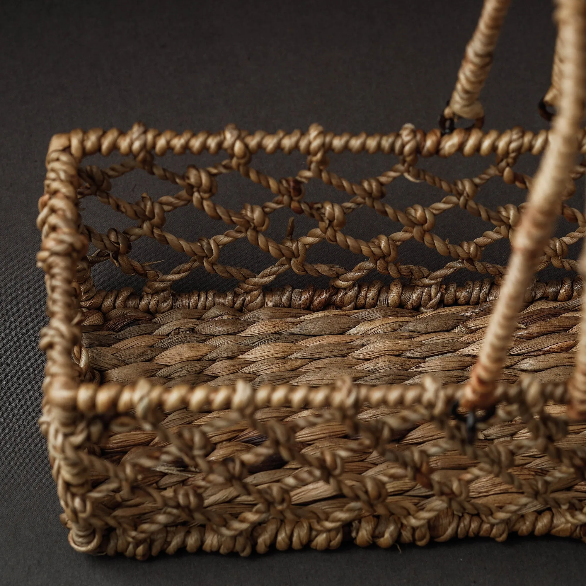 Handcrafted Organic Water Hyacinth Plush Basket (12 x 4 in)