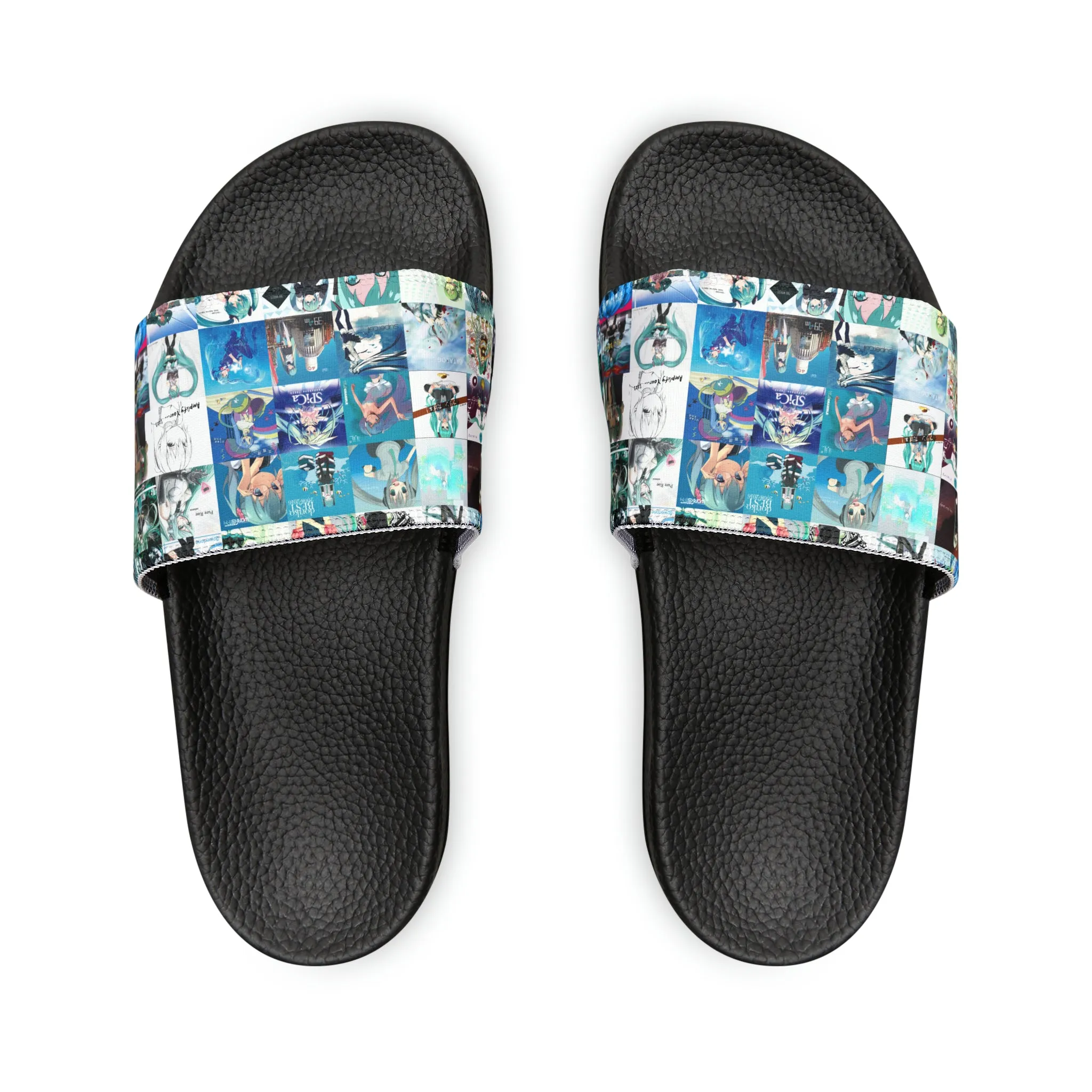 Hatsune Miku Album Cover Collage Youth Slide Sandals
