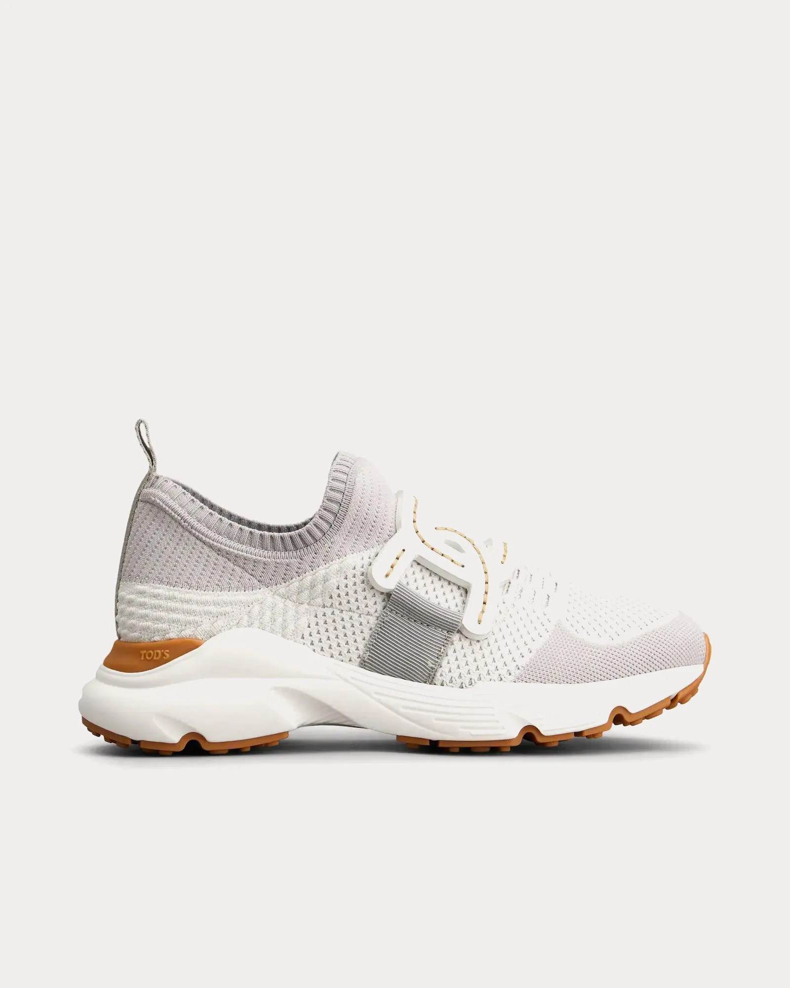 Kate Technical Fabric Grey / Brown Slip On Sneakers