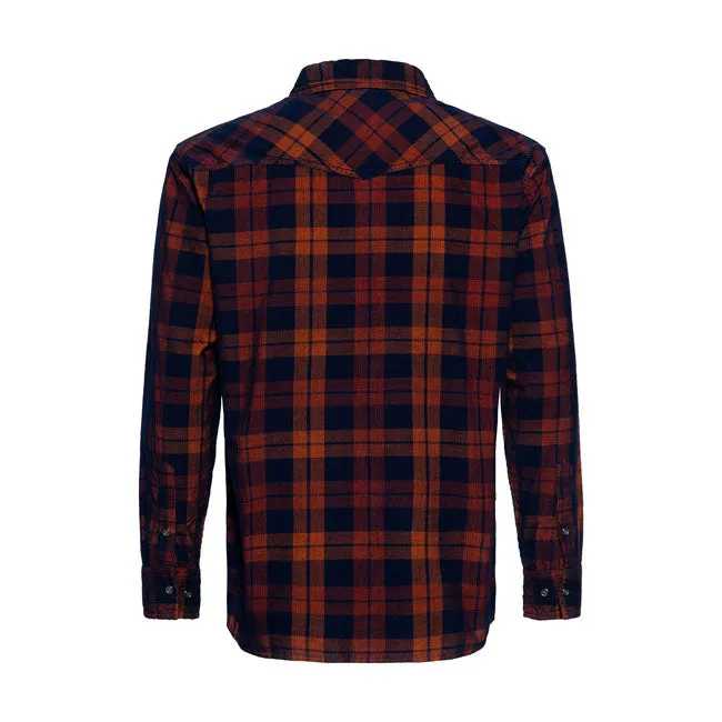King Kerosin Hell Valley Checkered Shirt Navy / Orange