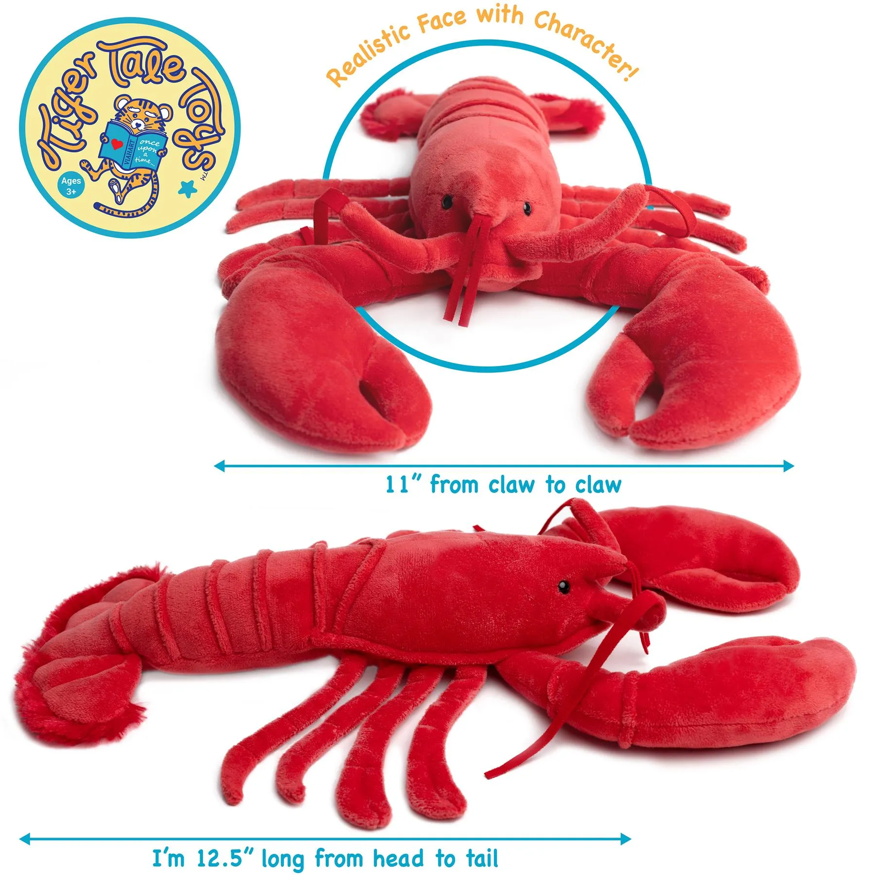 Lenora The Lobster | 13 Inch Stuffed Animal Plush | By TigerHart Toys