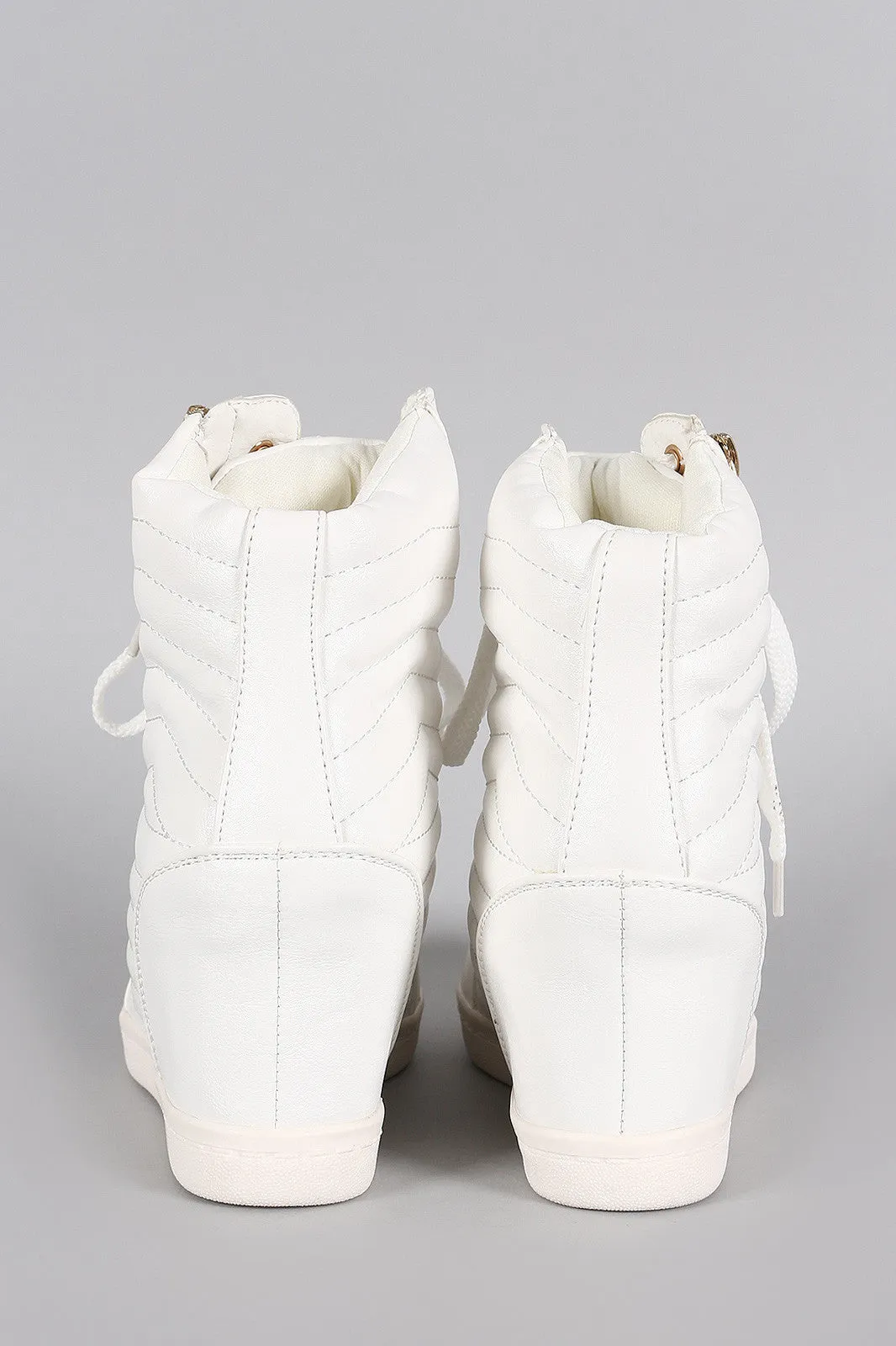 Liliana Quilted High Top Wedge Sneaker