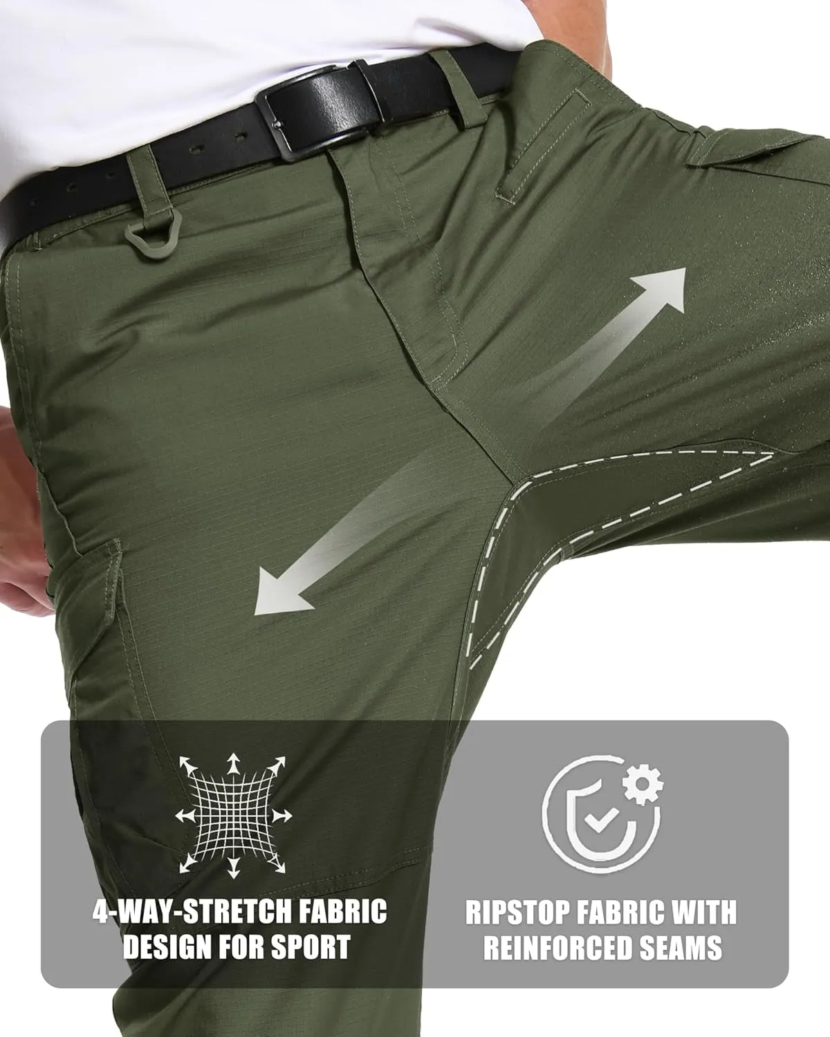 MAGCOMSEN Men's Tactical Pants - 9 Pockets, Ripstop, Water Repellent