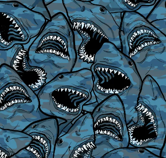 MENS Eco-friendly Shark Camo Rash Guard