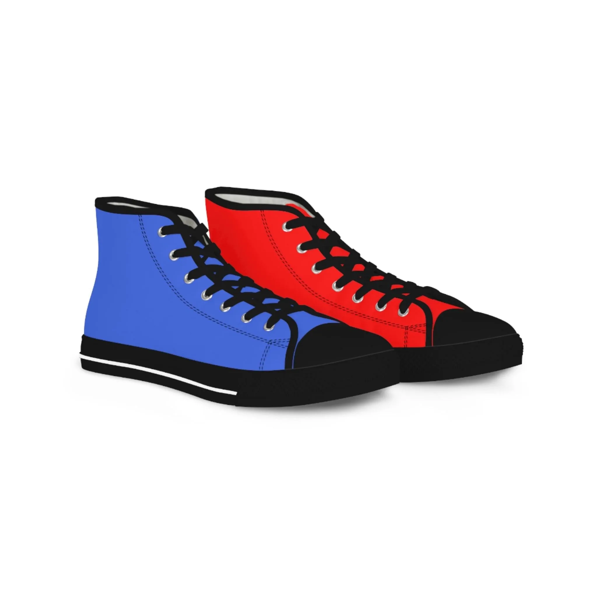 Men's Red & Blue Mismatched High Top Sneakers