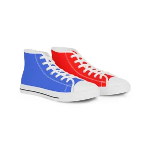 Men's Red & Blue Mismatched High Top Sneakers