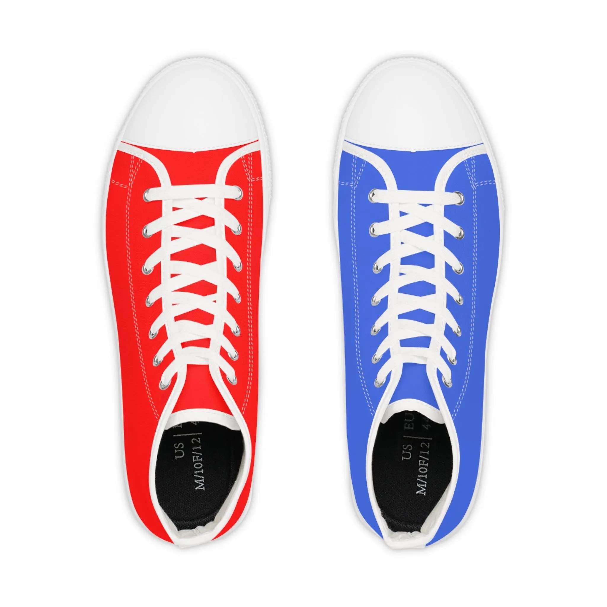 Men's Red & Blue Mismatched High Top Sneakers
