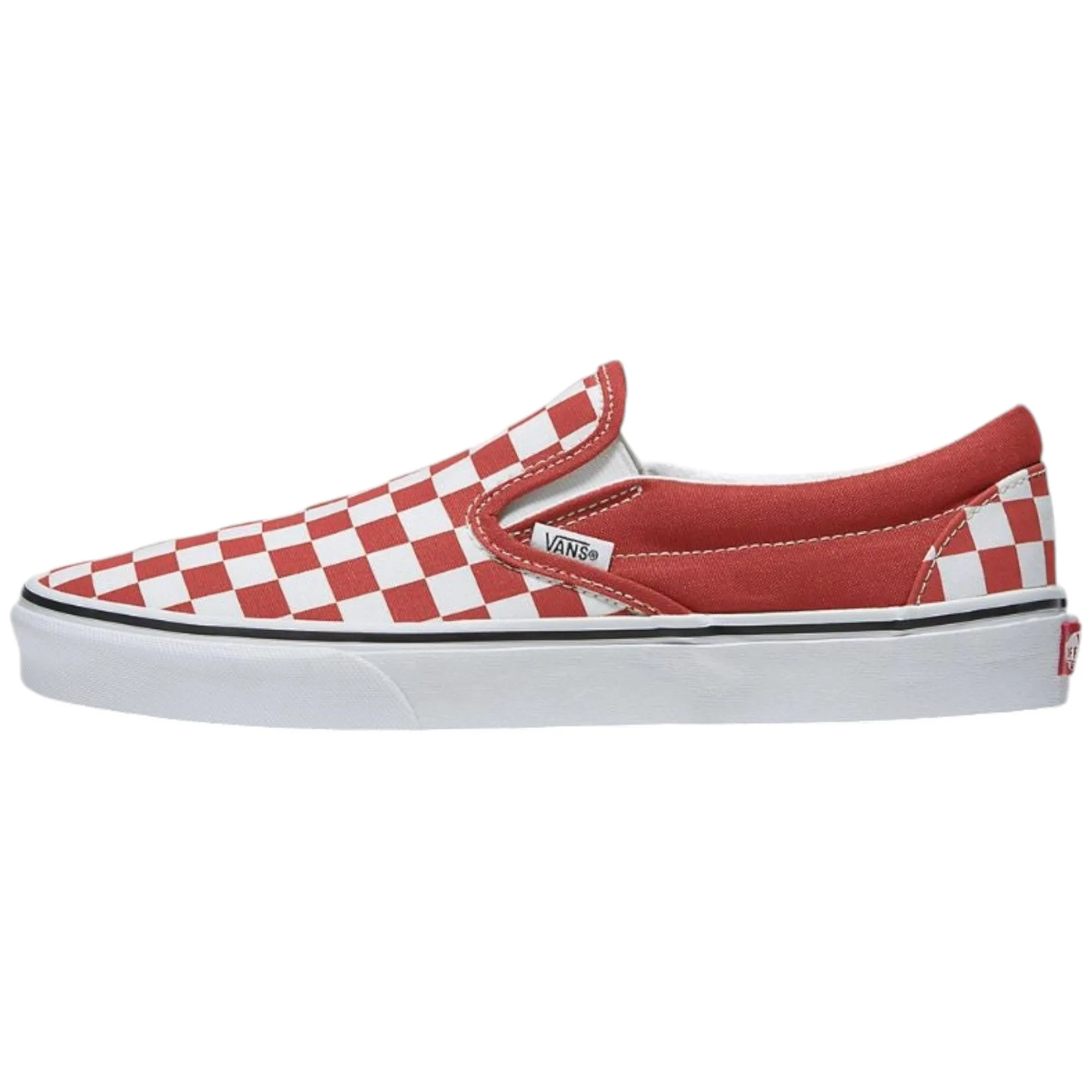 Mens Vans Classic Slip-On Shoes Checkerboard Red