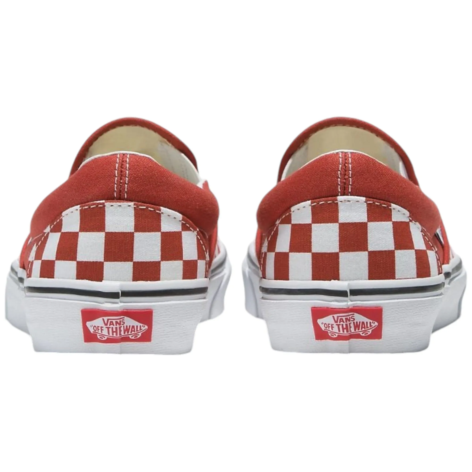 Mens Vans Classic Slip-On Shoes Checkerboard Red