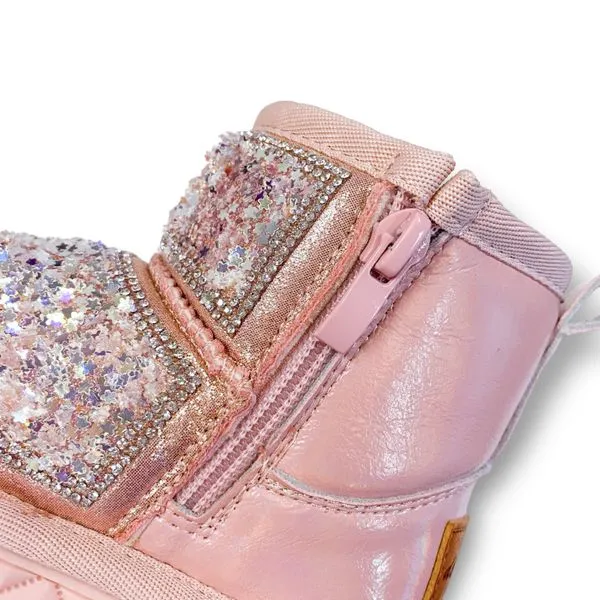 Mini Star Sequin Boots - Pink