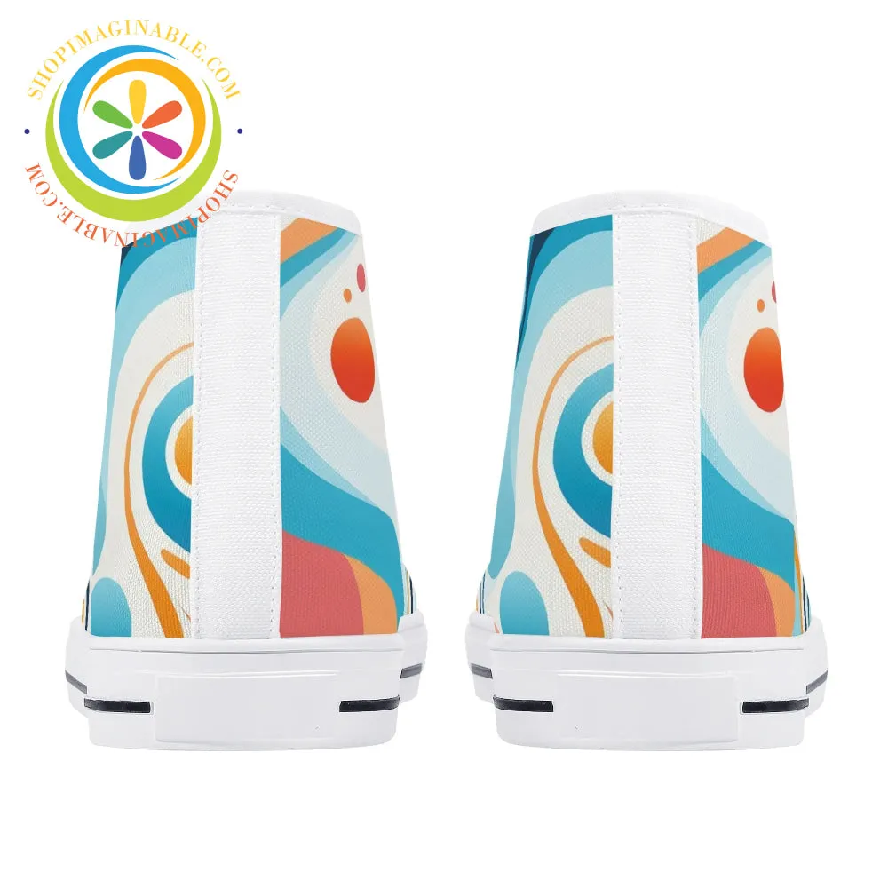 Mystical Abstract Ladies High Top Canvas Shoes