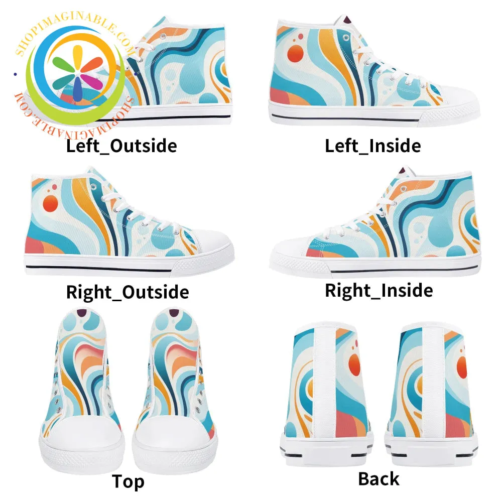 Mystical Abstract Ladies High Top Canvas Shoes