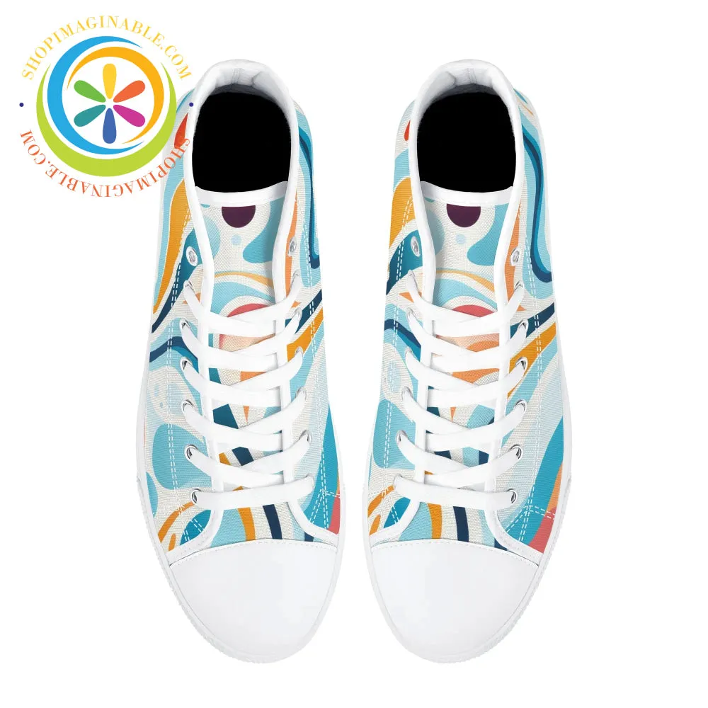 Mystical Abstract Ladies High Top Canvas Shoes