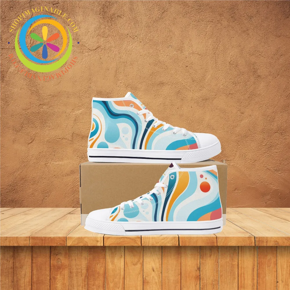 Mystical Abstract Ladies High Top Canvas Shoes