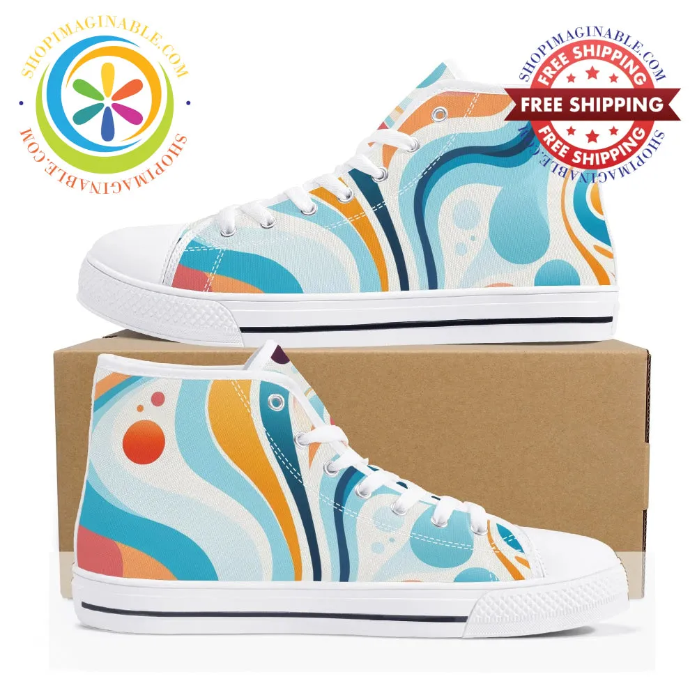 Mystical Abstract Ladies High Top Canvas Shoes