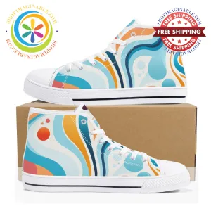 Mystical Abstract Ladies High Top Canvas Shoes
