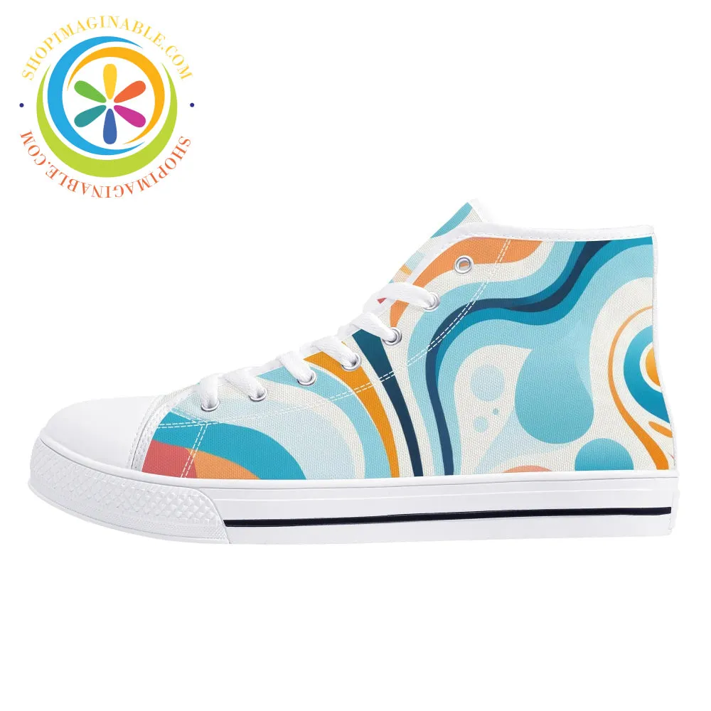 Mystical Abstract Ladies High Top Canvas Shoes
