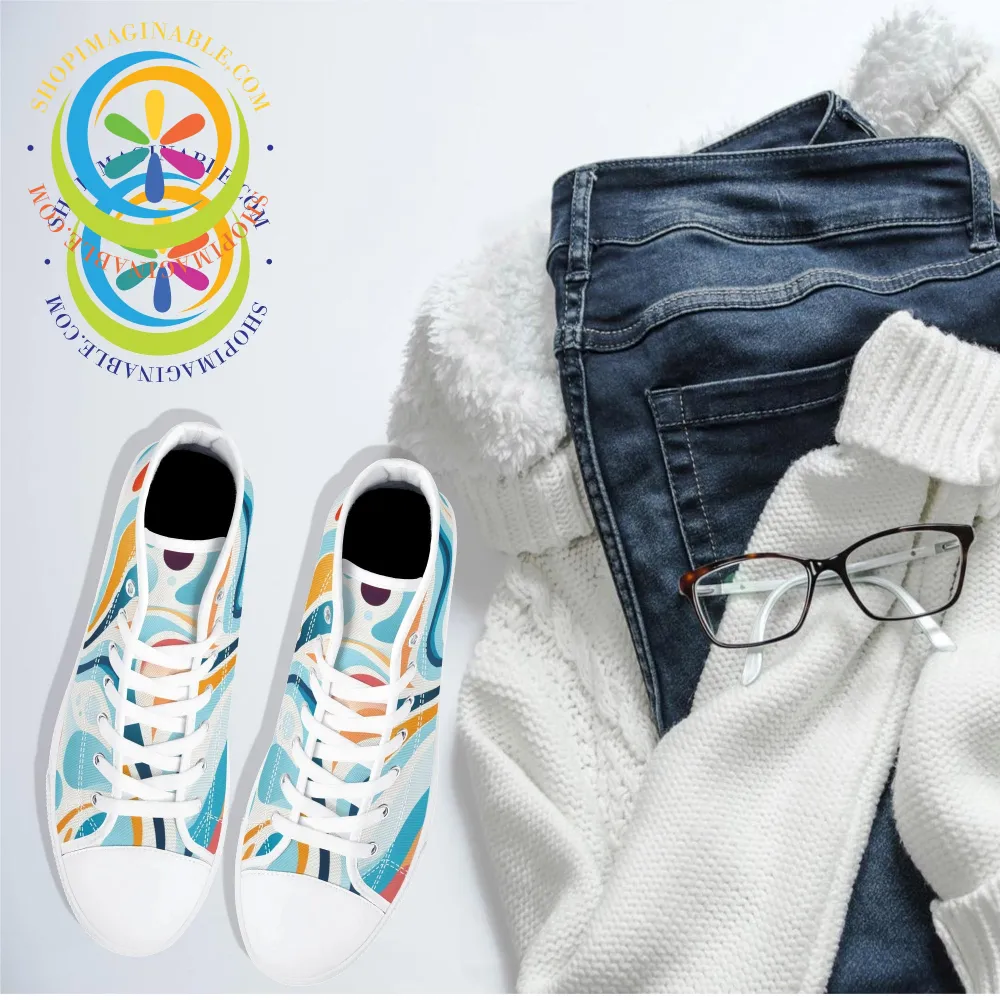 Mystical Abstract Ladies High Top Canvas Shoes