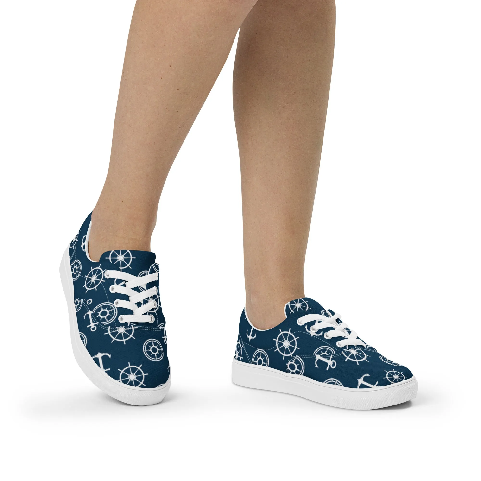 Nautical Design Women’s lace-up canvas shoes
