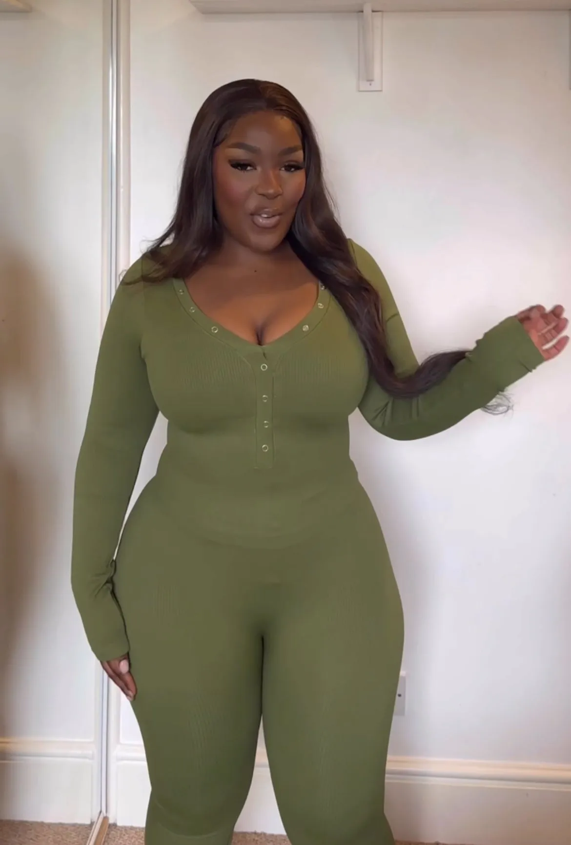 NEW! GWB Cozee Loungewear Jumpsuit Bodysuit Black