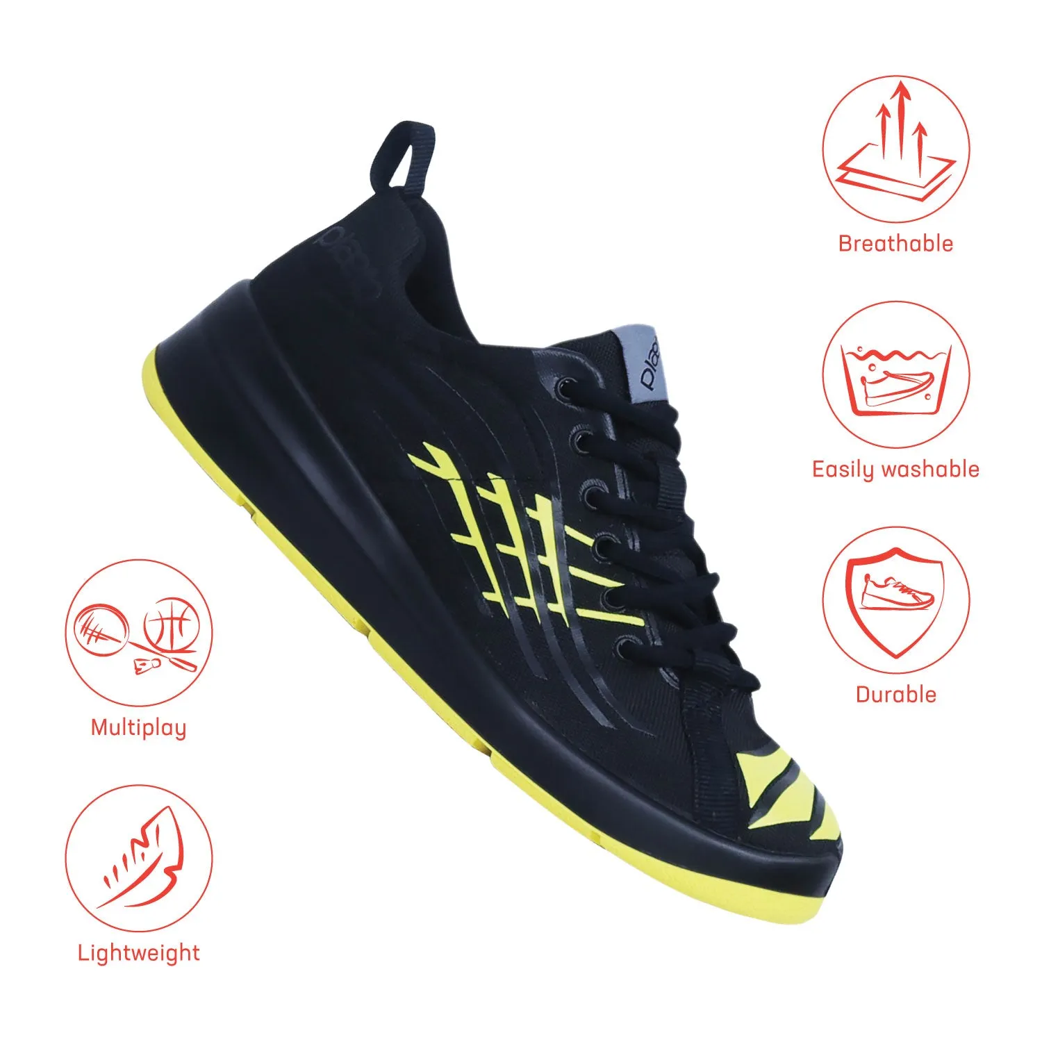 Nova Men's Sports Shoes - Black / Yellow