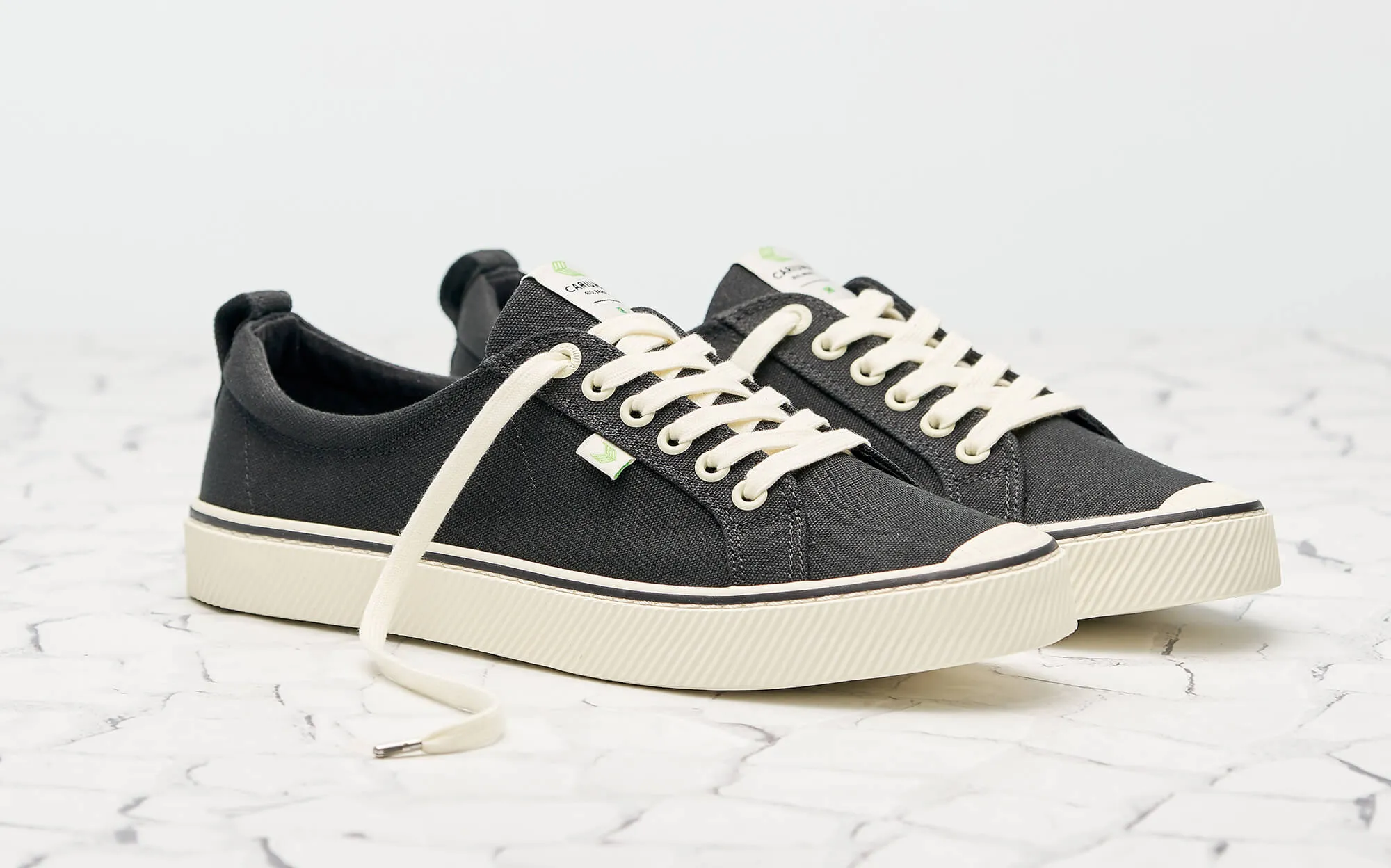 OCA Low Stripe Black Canvas Sneaker Women