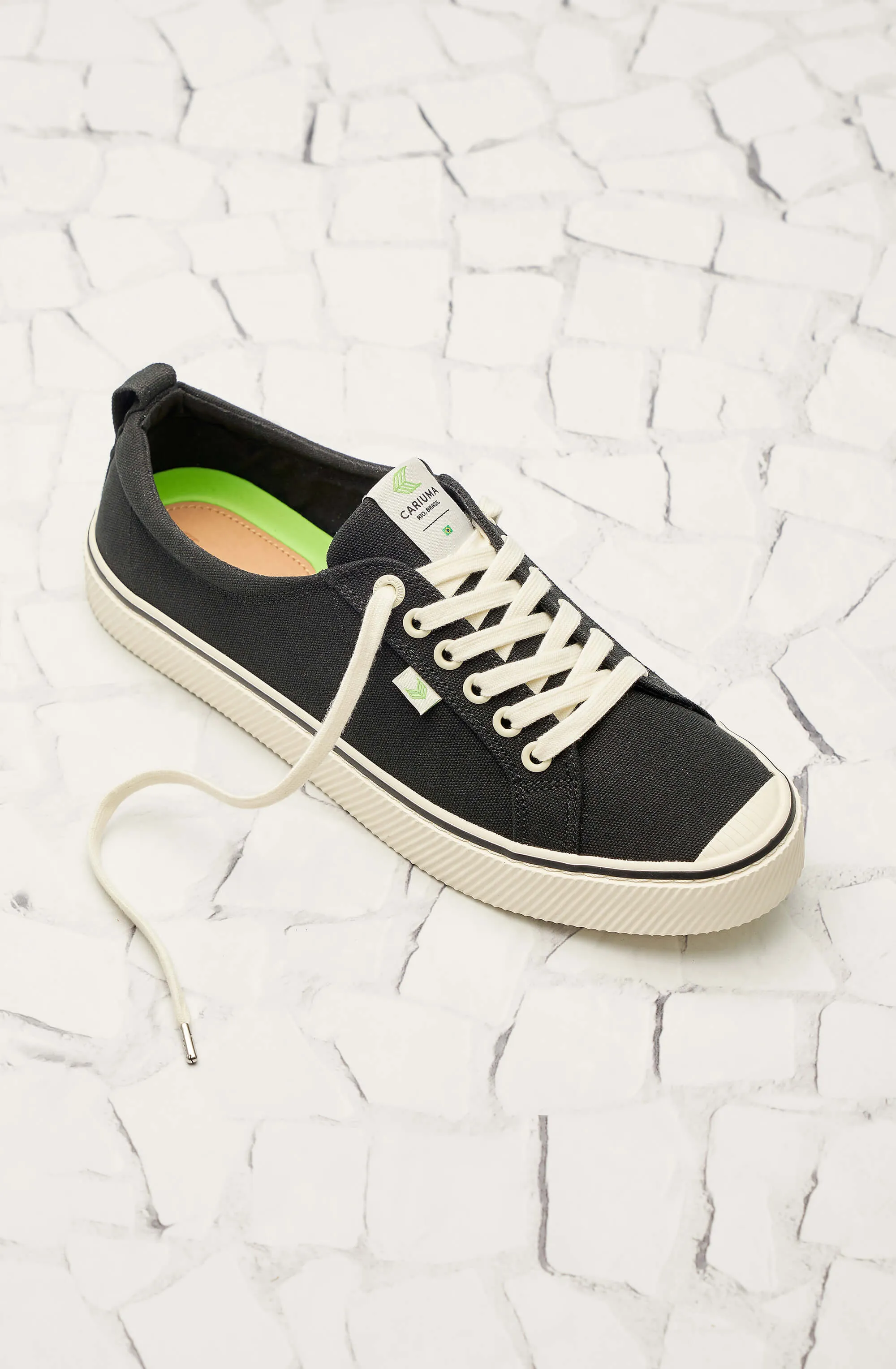 OCA Low Stripe Black Canvas Sneaker Women