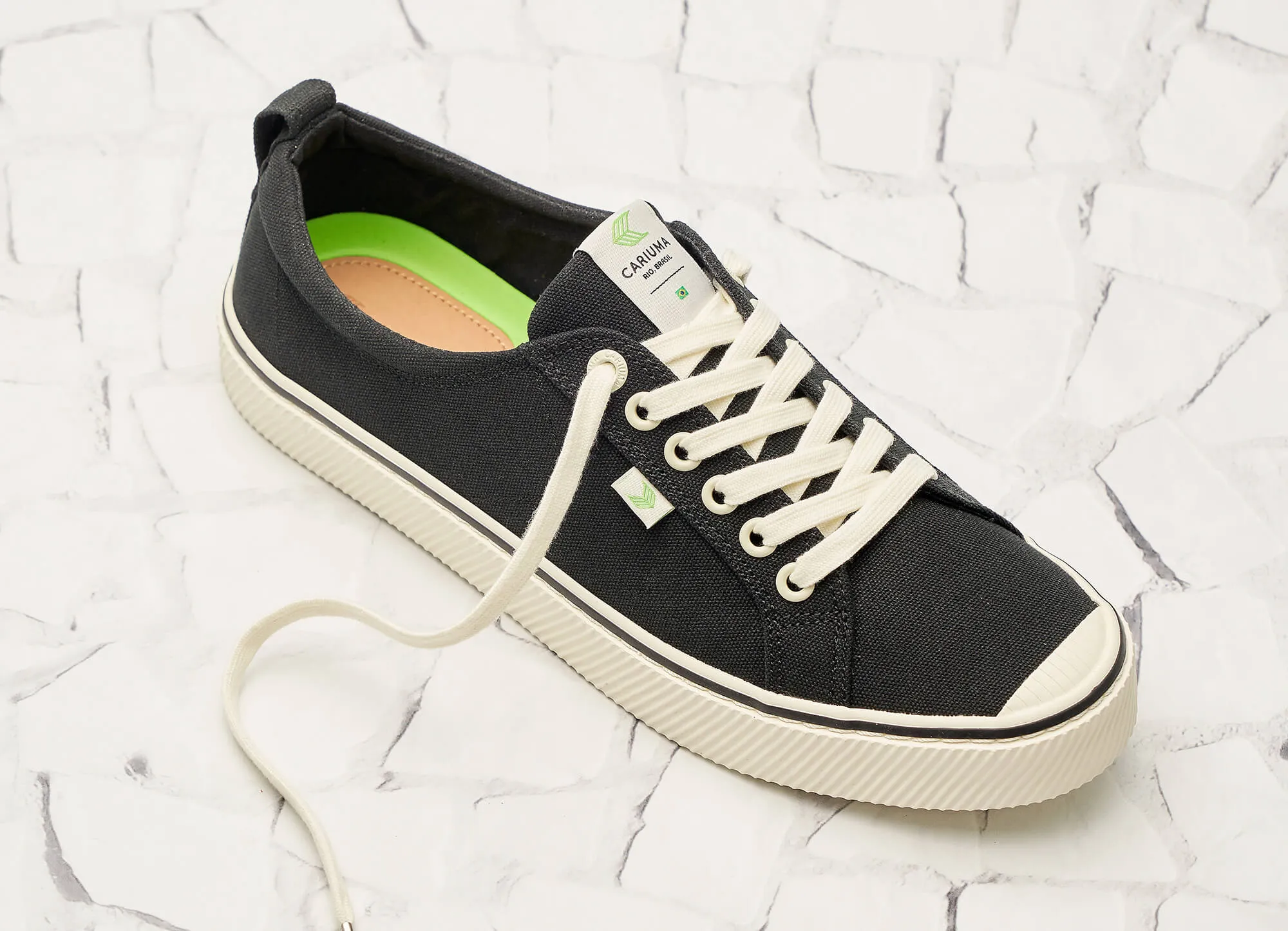 OCA Low Stripe Black Canvas Sneaker Women