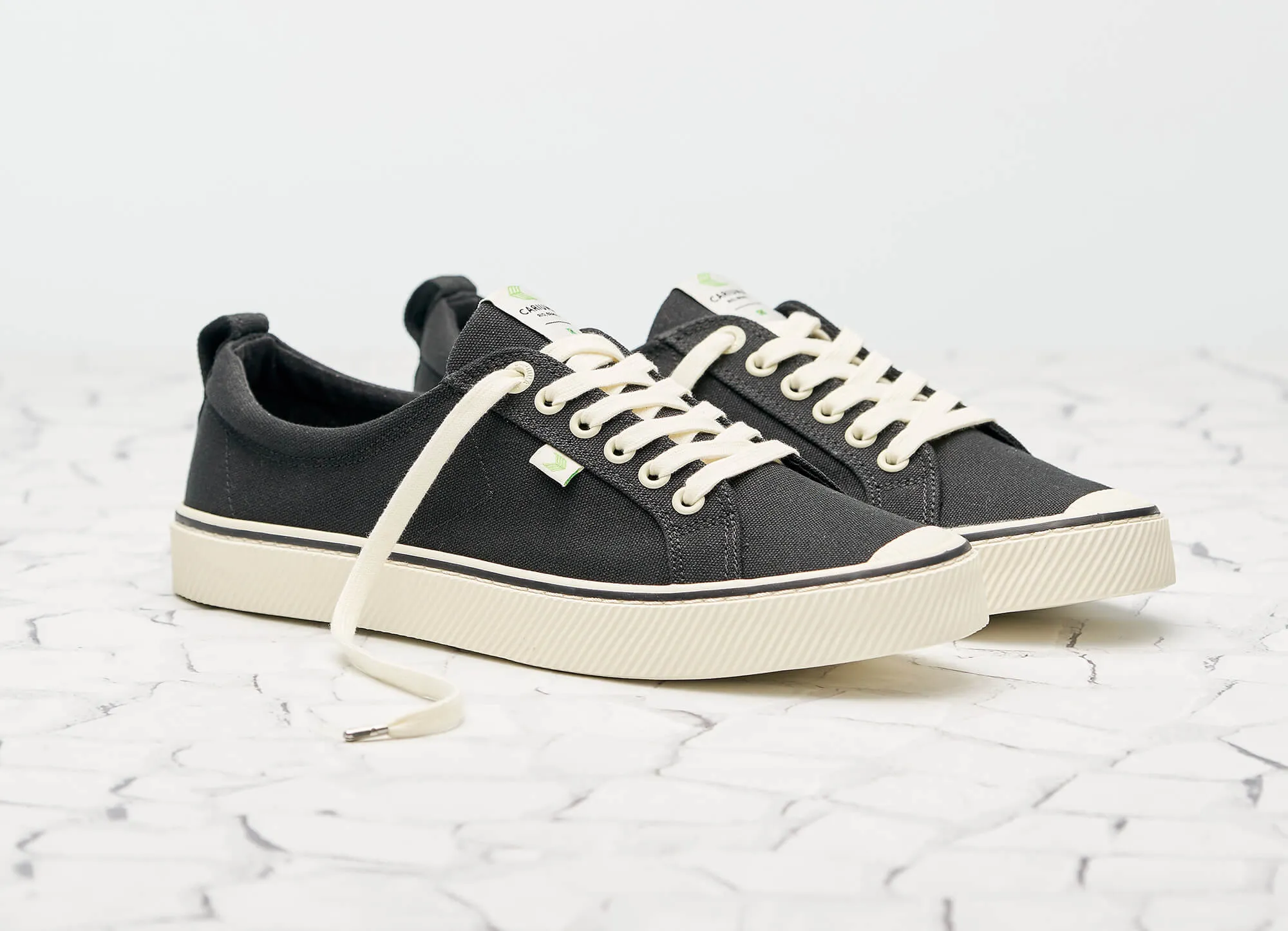 OCA Low Stripe Black Canvas Sneaker Women