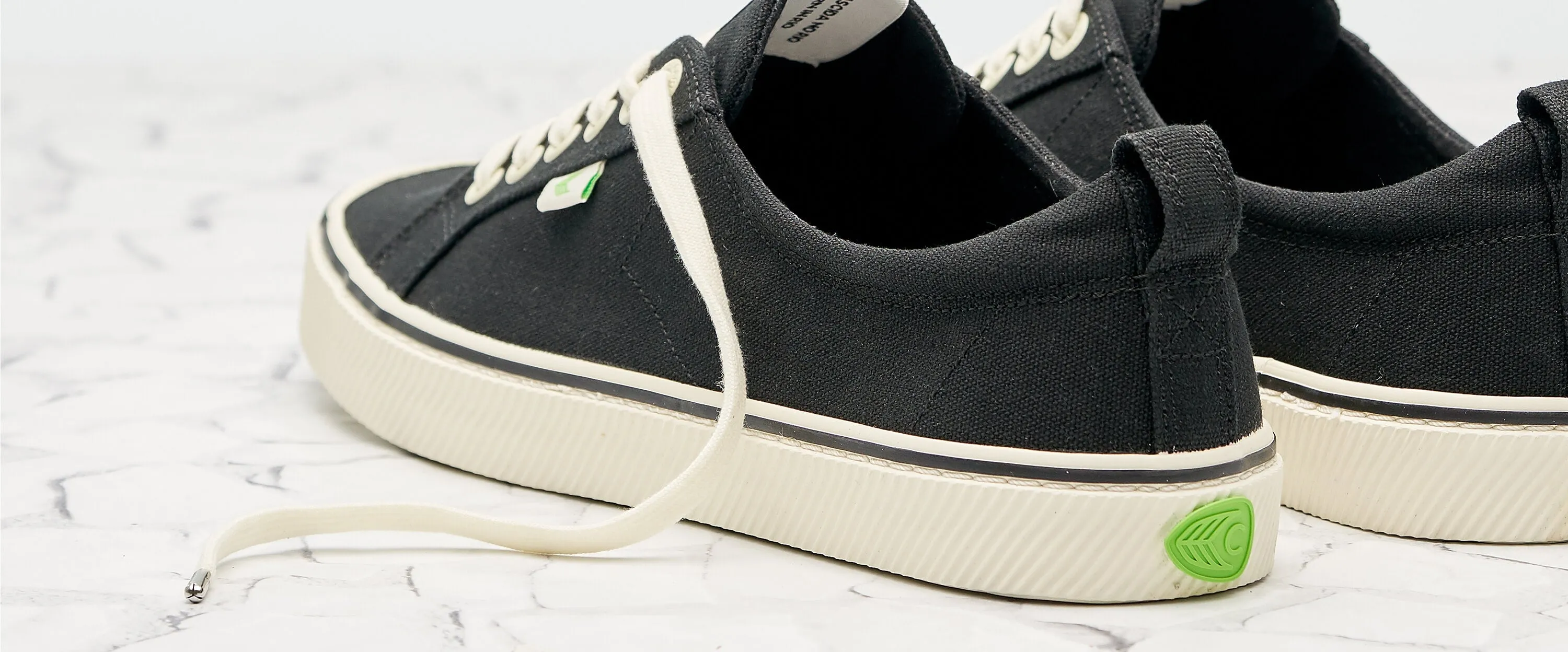 OCA Low Stripe Black Canvas Sneaker Women