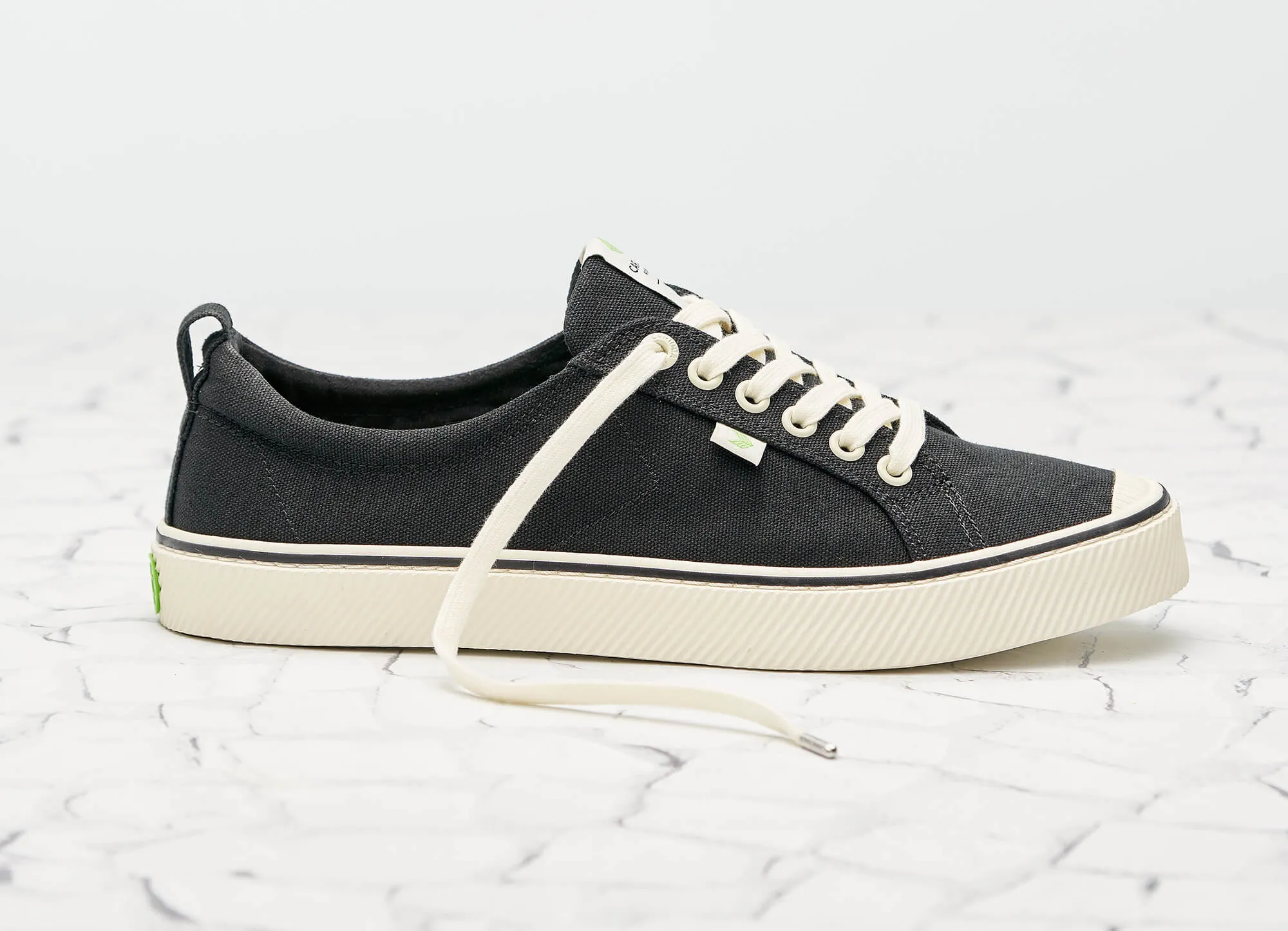 OCA Low Stripe Black Canvas Sneaker Women