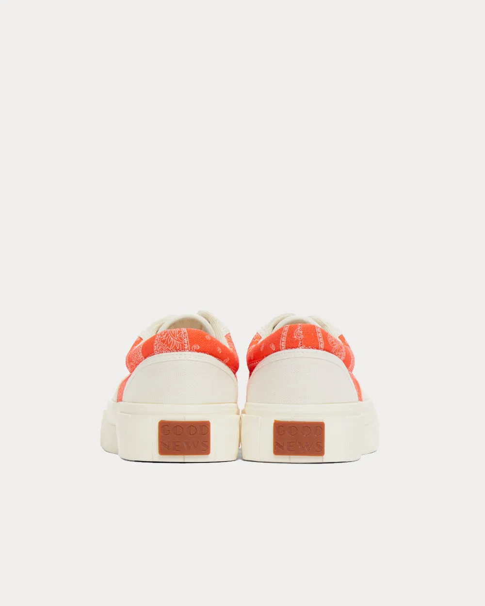 Opal Paisley White & Orange Low Top Sneakers