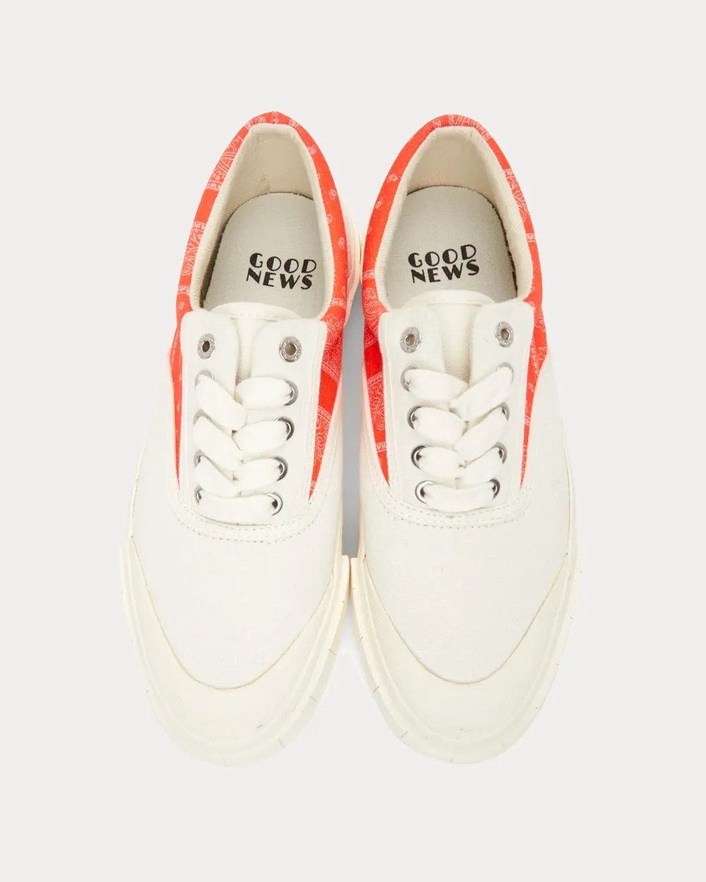 Opal Paisley White & Orange Low Top Sneakers