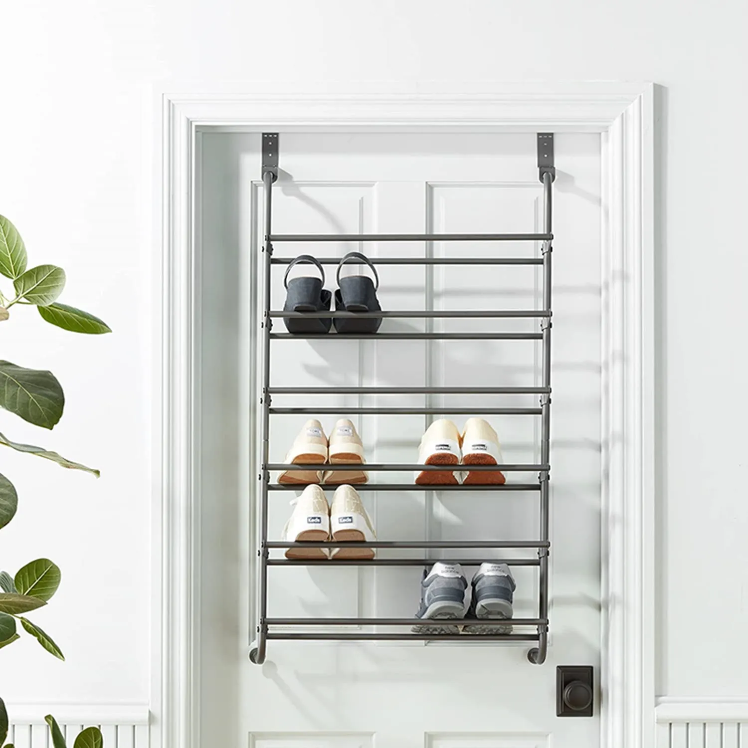 Over The Door Shoe Rack With 6 Shelf, Hanging Shoe Organizer Closet Storage Organizer