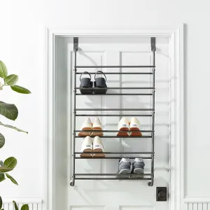 Over The Door Shoe Rack With 6 Shelf, Hanging Shoe Organizer Closet Storage Organizer